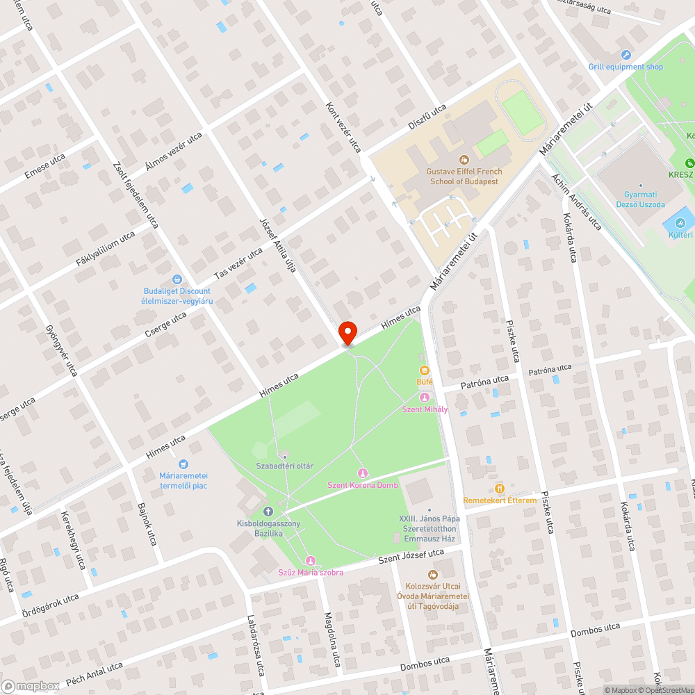 Kátyú a Hímes utcán bejelentés helye