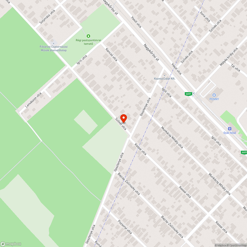 Hiányzó tábla bejelentés helye