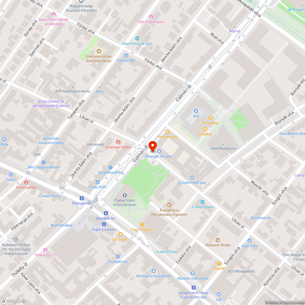 Megsüllyedt csatornarács - Bosnyák bejelentés helye