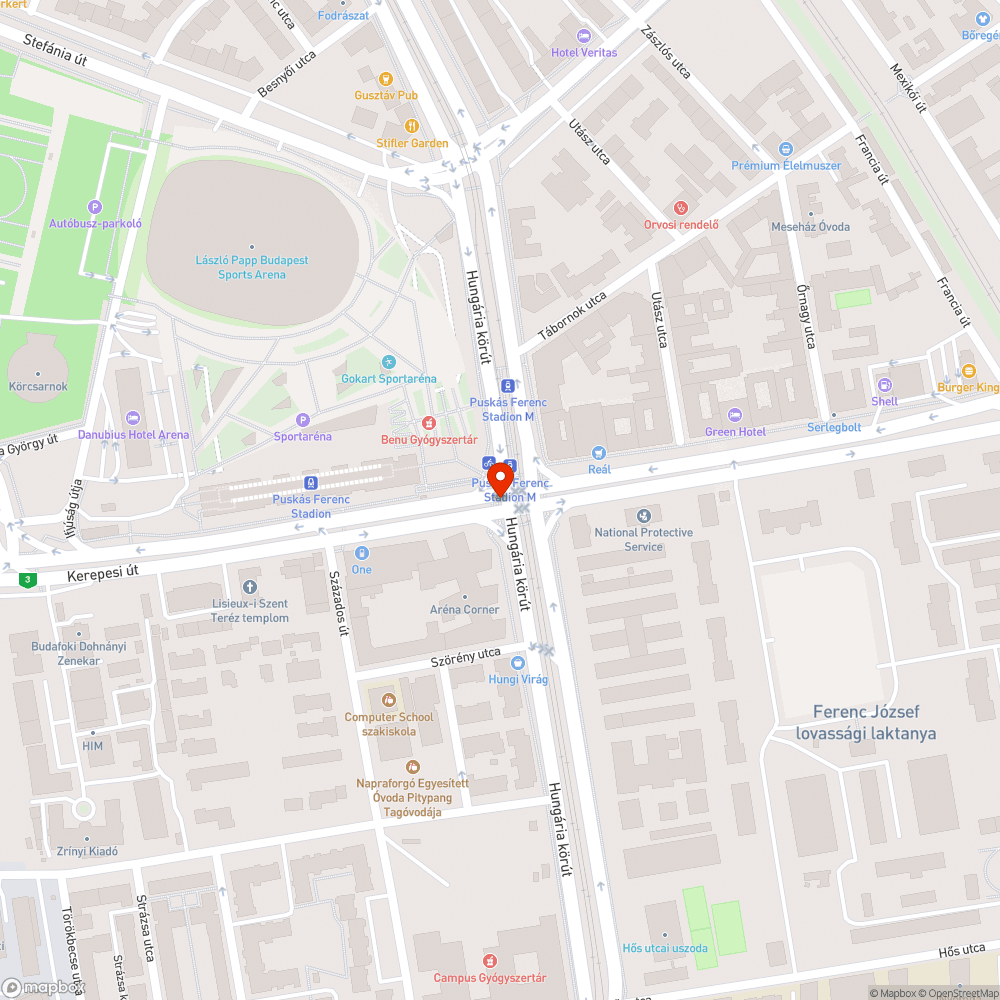 Mély kátyú bejelentés helye