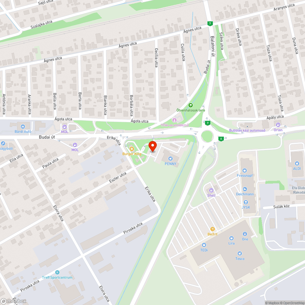 Elhagyott jármú - Érd Penny - Budai úti parkoló bejelentés helye