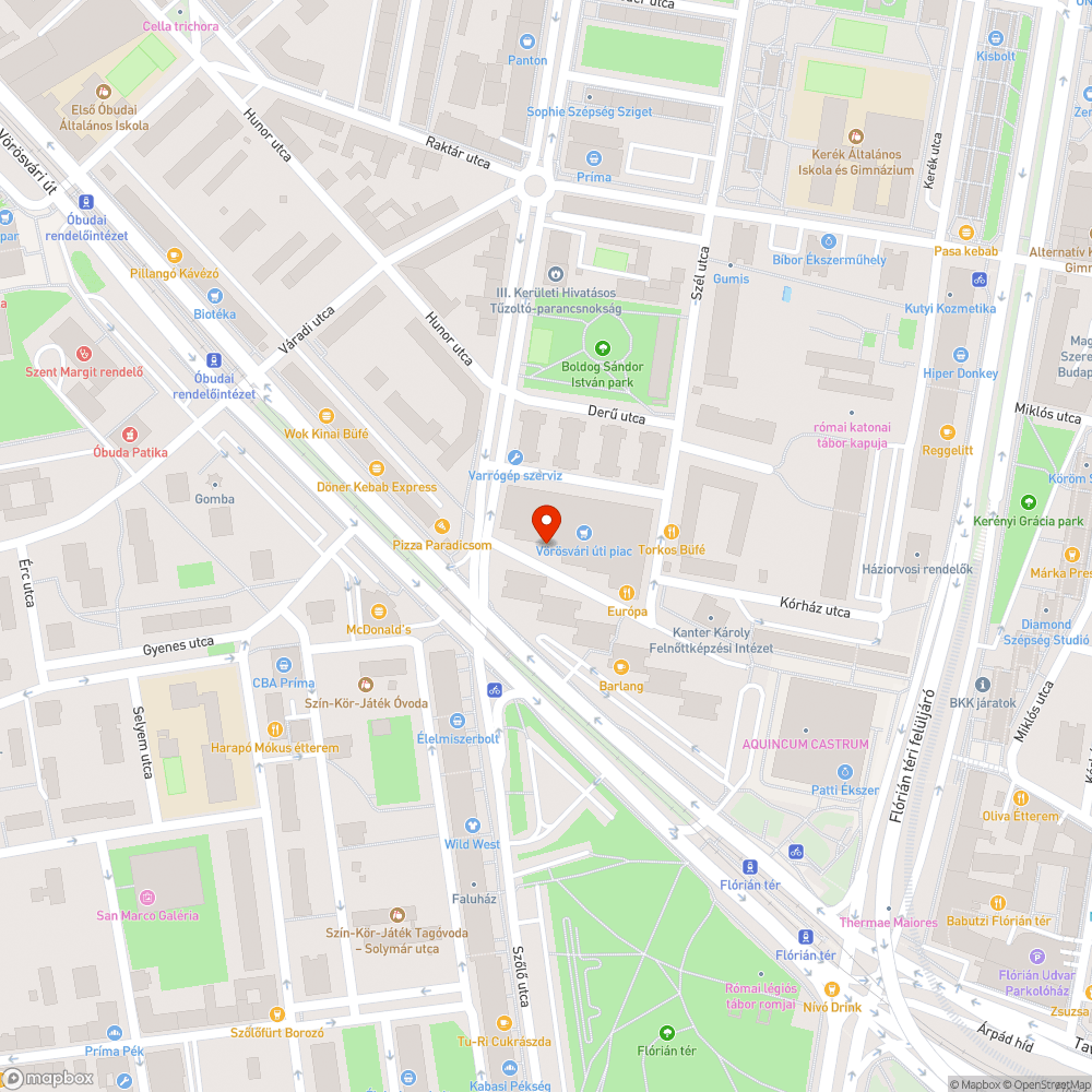 Vízelvezetés hiánya a Kórház utcai piacnál bejelentés helye