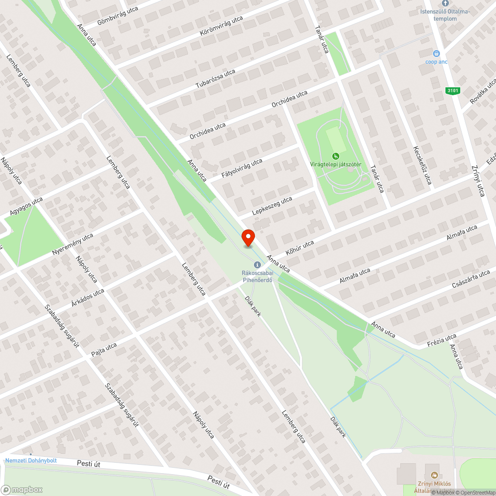 Hiányzó közvilágítás és járda bejelentés helye