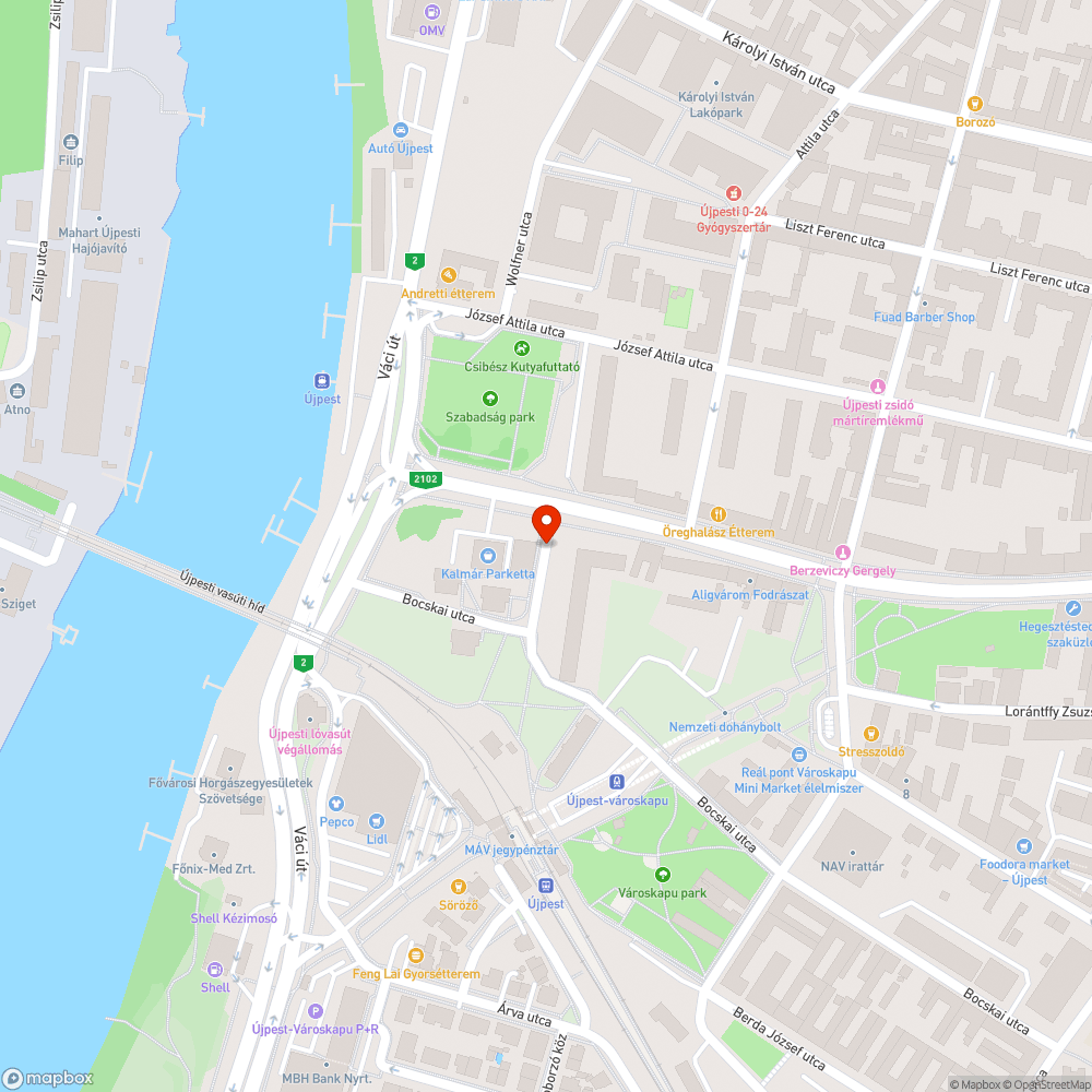 Kátyú az úton bejelentés helye