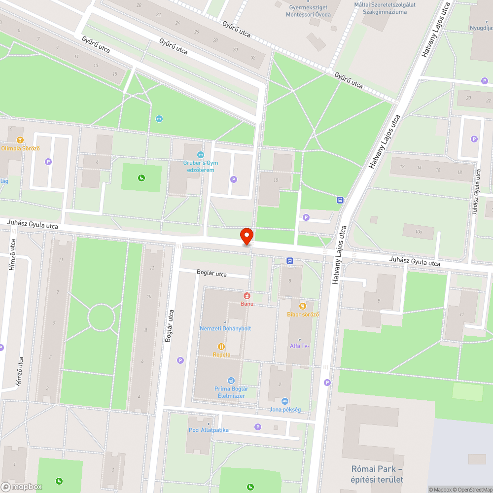 Nem működő közvilágítás - Juhász Gyula utca bejelentés helye