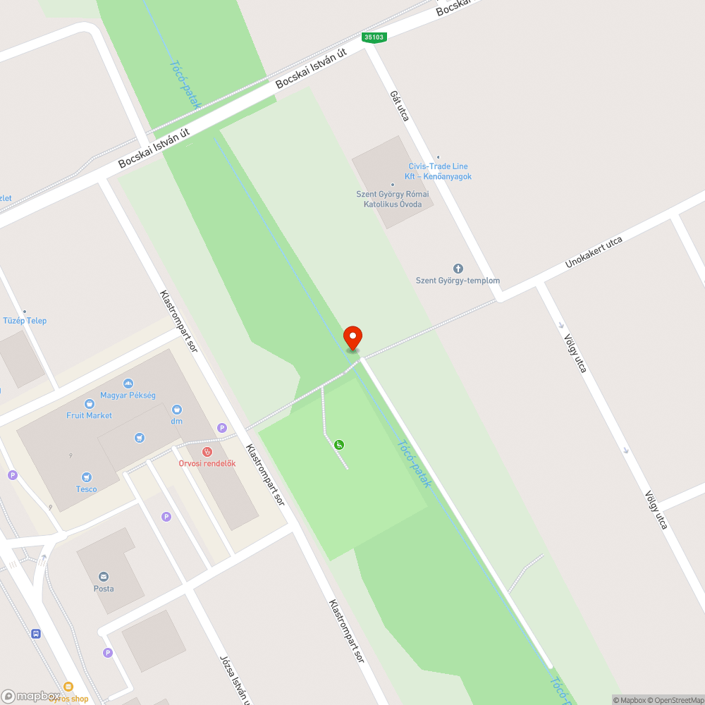 Elkopott poller bejelentés helye