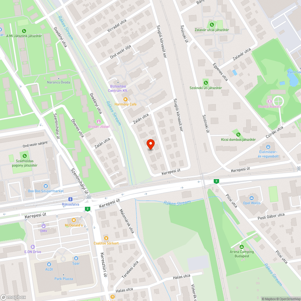 Elhagyott kocsi bejelentés helye