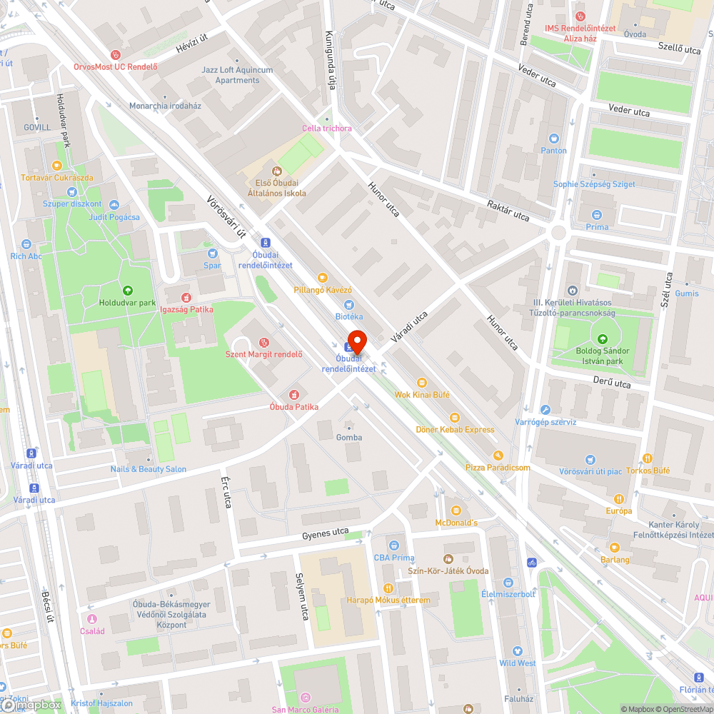 Kidőlt tábla a Vörösvári úti SZTK bejáratnál bejelentés helye