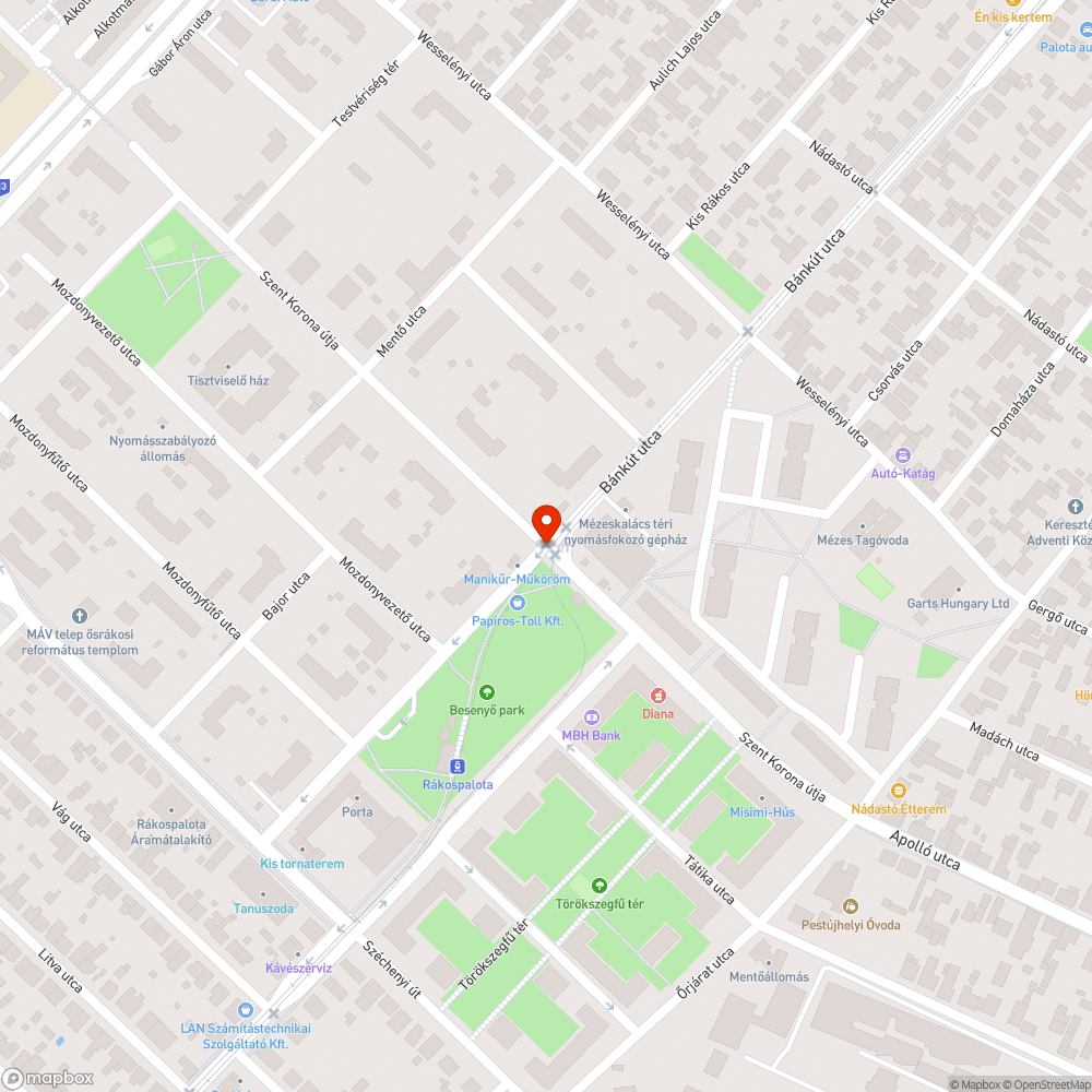 Oszlop bejelentés helye