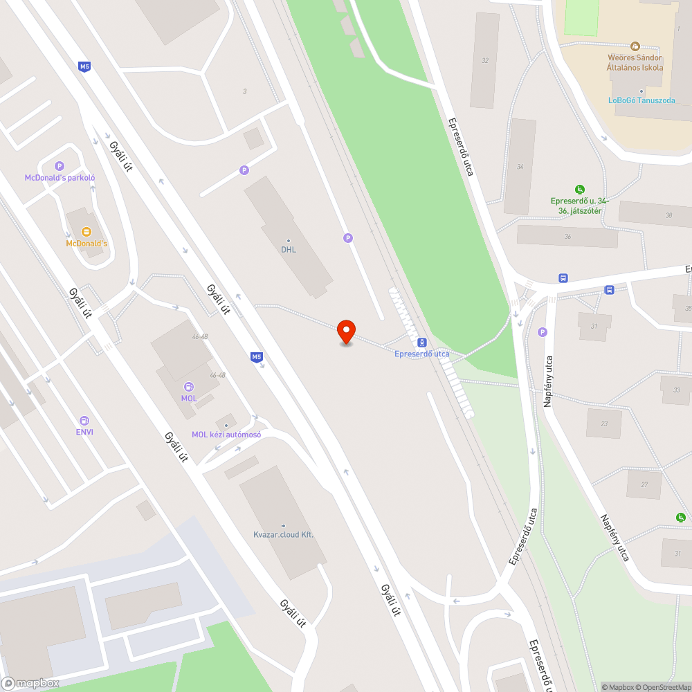 Szemét bejelentés helye