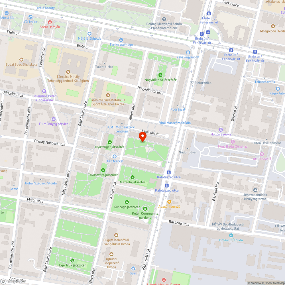 Nem égő utcai lámpa bejelentés helye