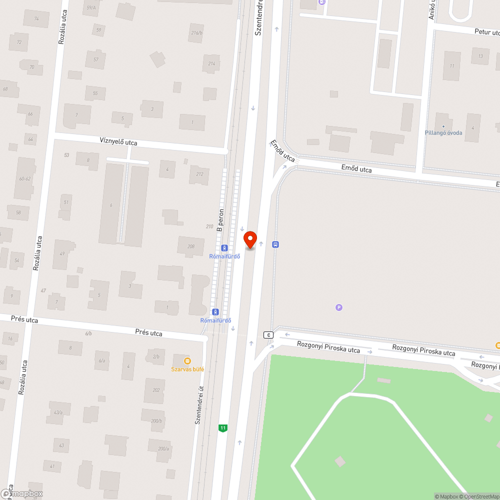 Leszakadt faág bejelentés helye