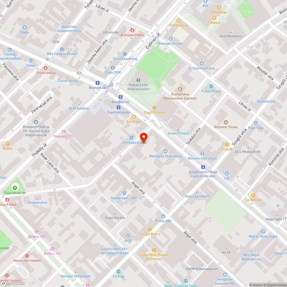 Korhadt fa Bosnyák utca bejelentés helye