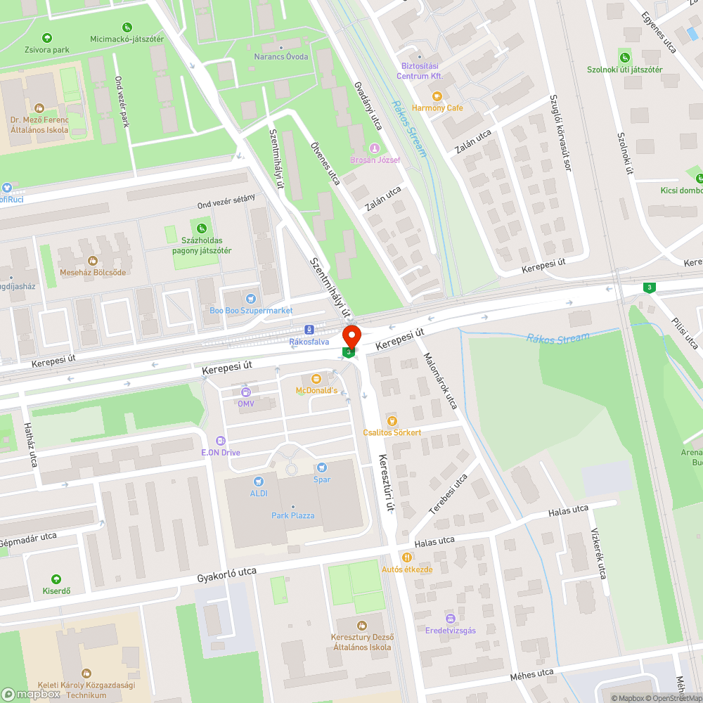 Hunyorgó átkelésjelző bejelentés helye