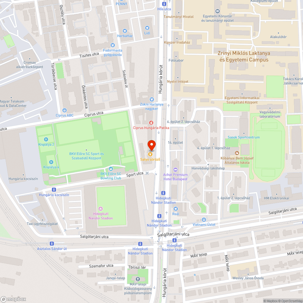 Elütött állat bejelentés helye