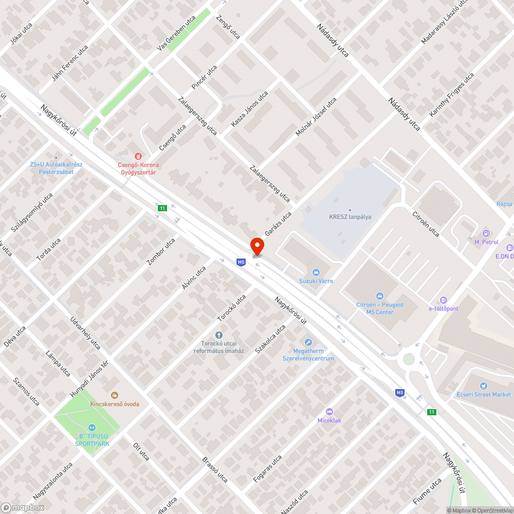 Elhagyott autó a gyorsító sávban bejelentés helye