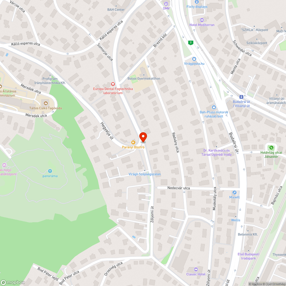 Szétesett járda bejelentés helye