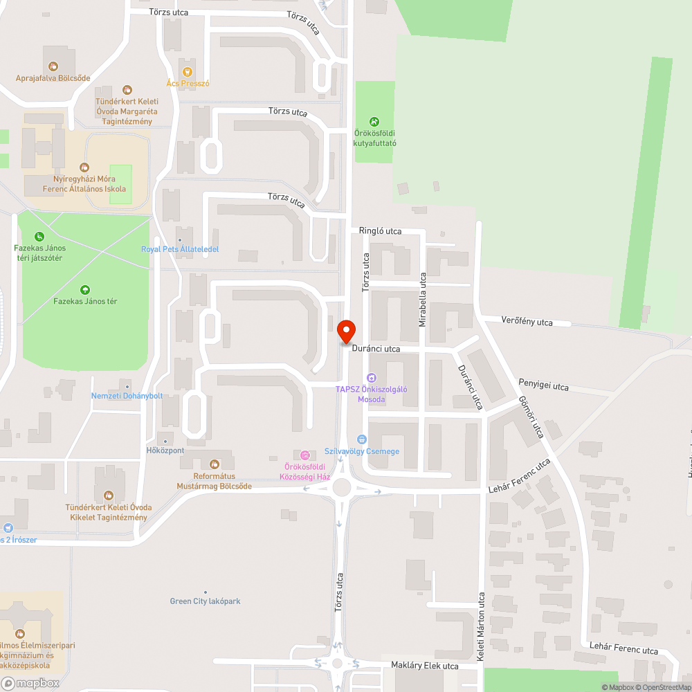 Megsüllyedt út - Törzs u. bejelentés helye