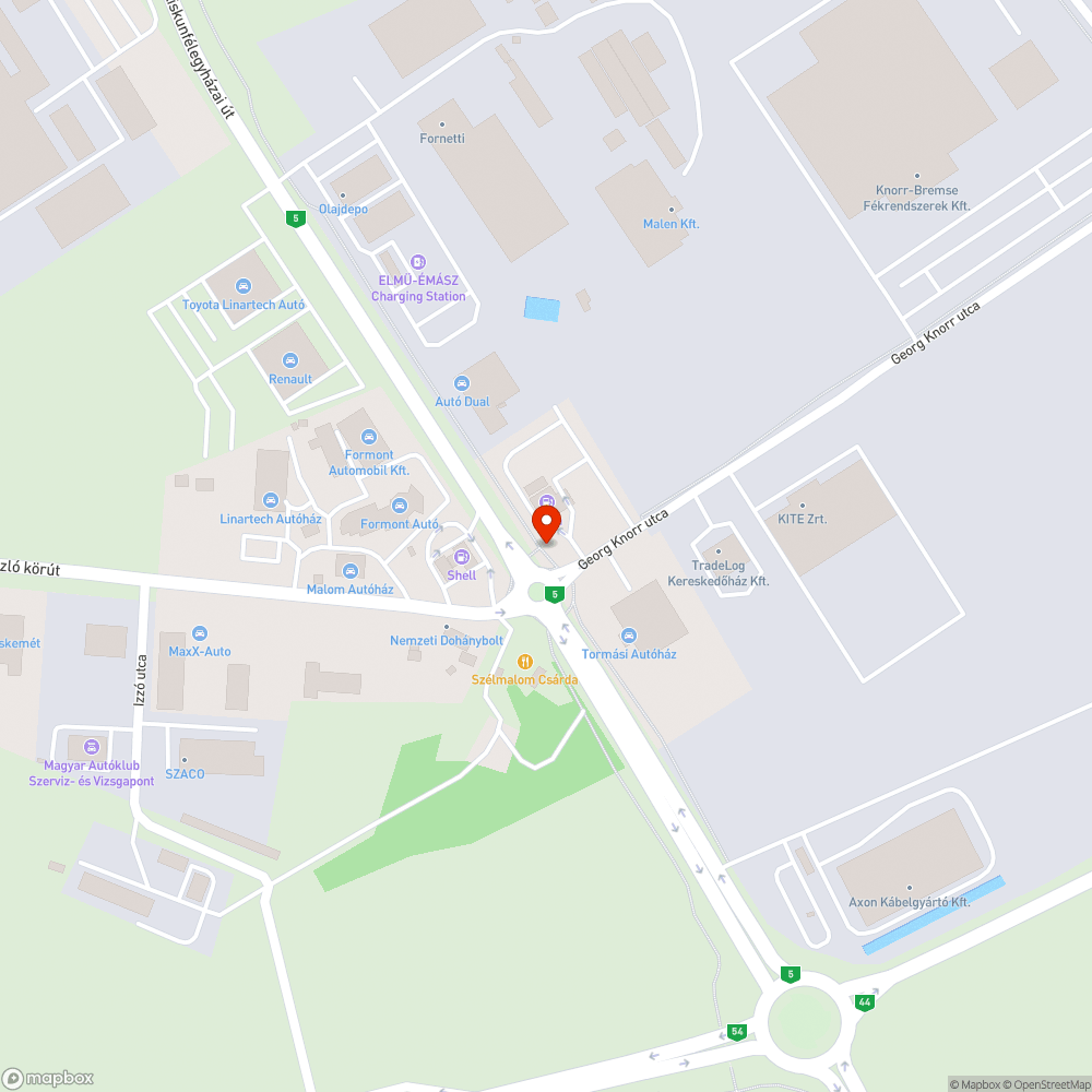 Sérült szalagkorlát és tábla bejelentés helye