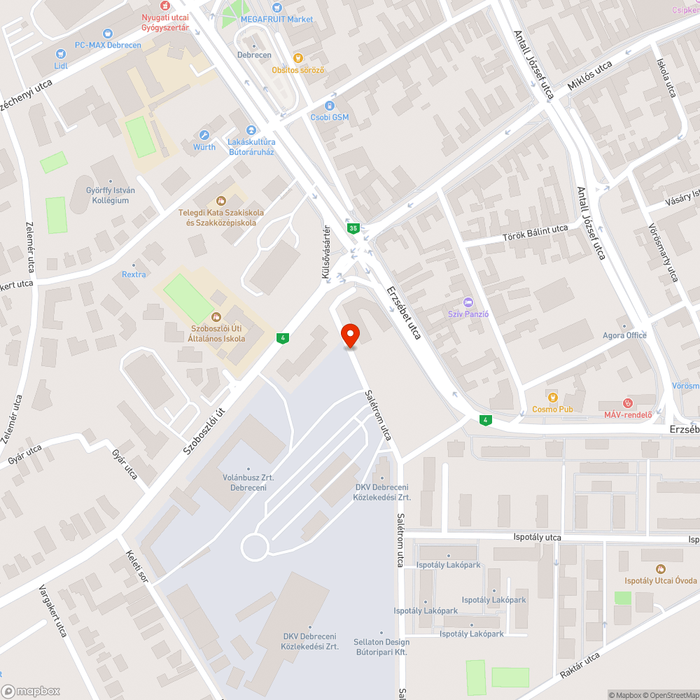 Elhagyott jármű bejelentés helye