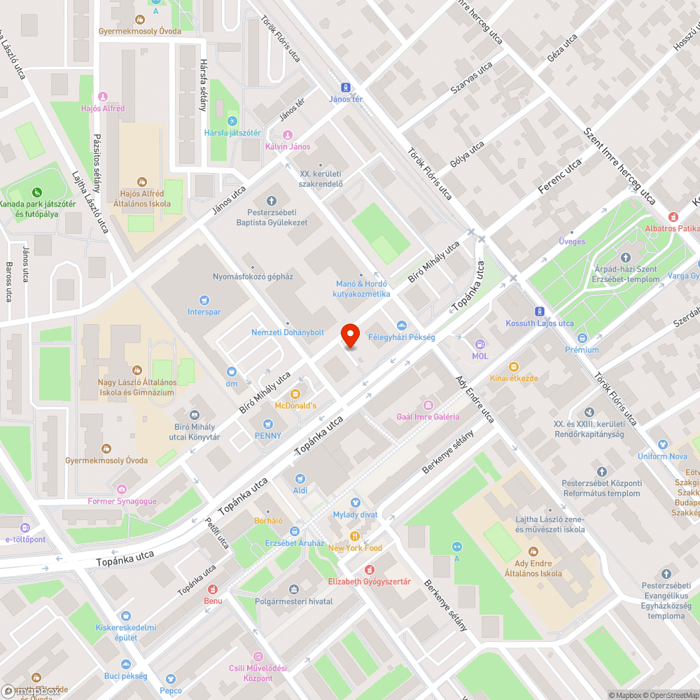 Bálványfa és akácfa játszótérnél bejelentés helye