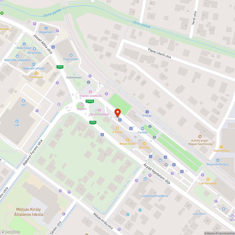 Graffitis, koszos utasváró bejelentés helye