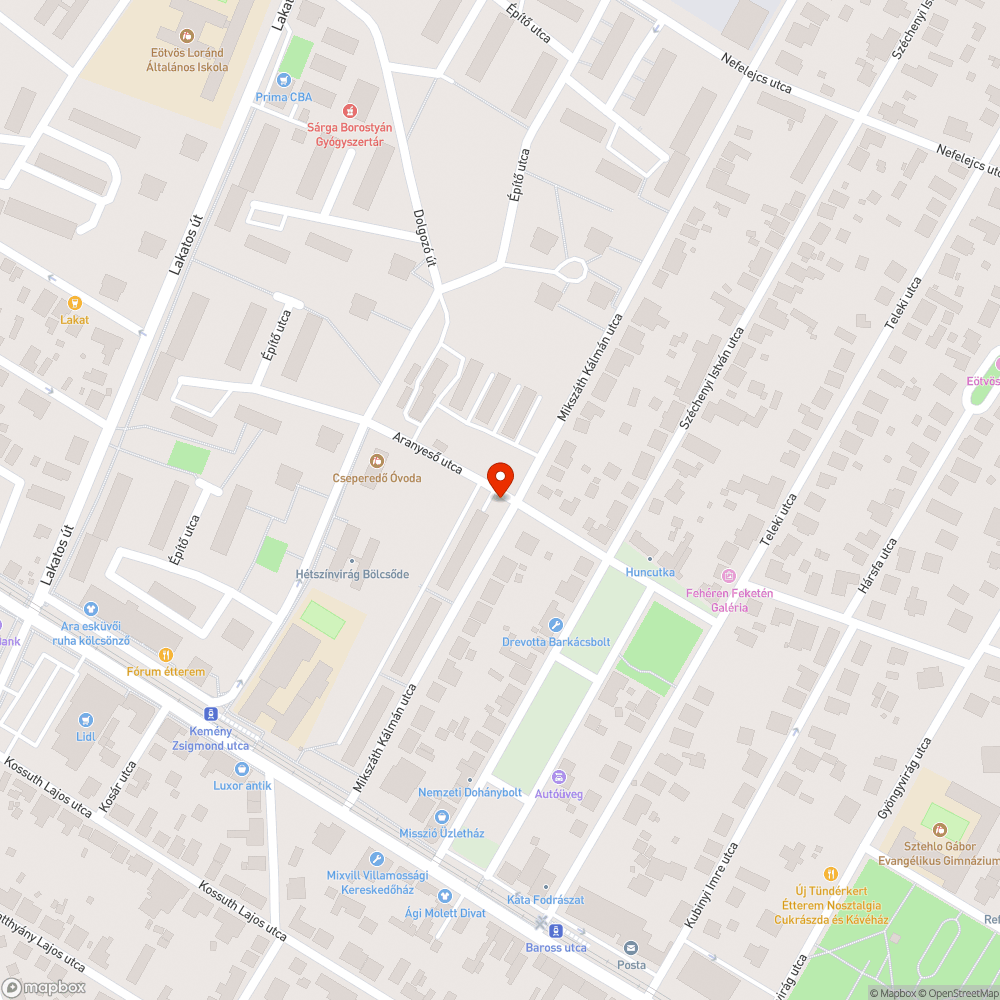 Lábtenisz pályából parkoló bejelentés helye