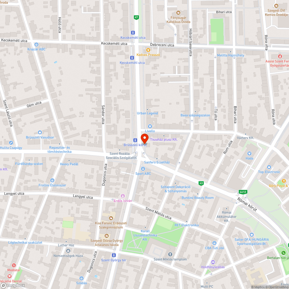 Balesetveszélyes utcaszakasz bejelentés helye