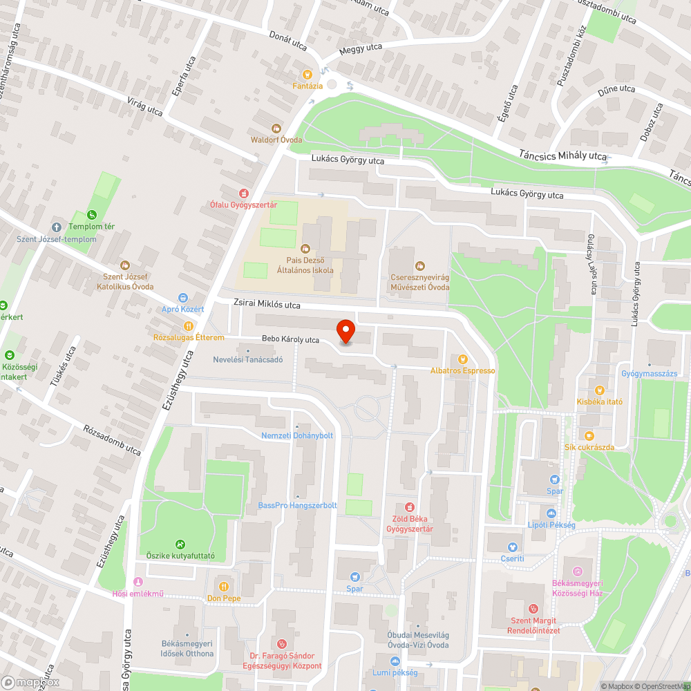 Békásmegyeren a Zsirai Miklós u. 9 előtt folyik a tűzcsap bejelentés helye