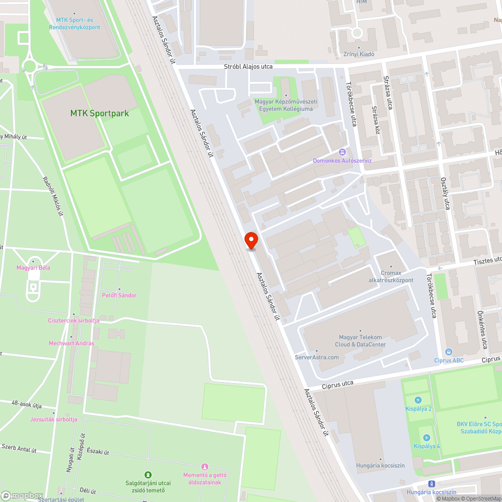 Elhagyott Nissan -Asztalos S. u. bejelentés helye