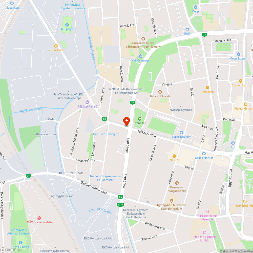 Megsüllyedt csatorna - Rákóczi u. bejelentés helye