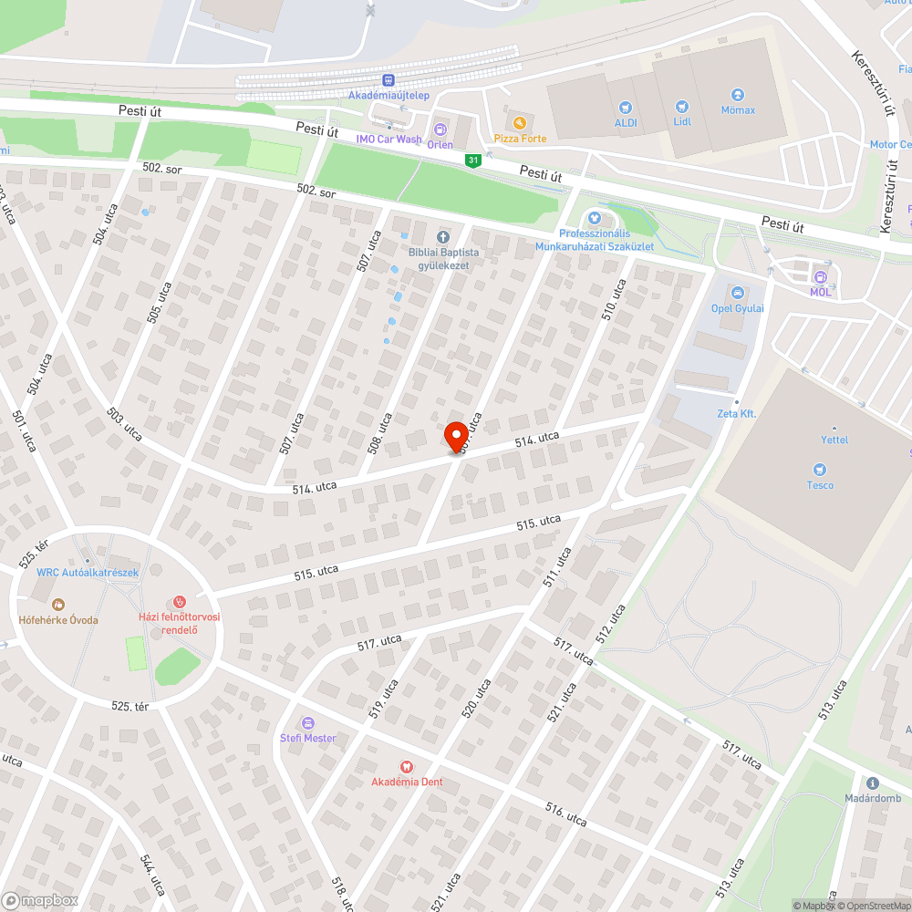 Elhagyott autó bejelentés helye