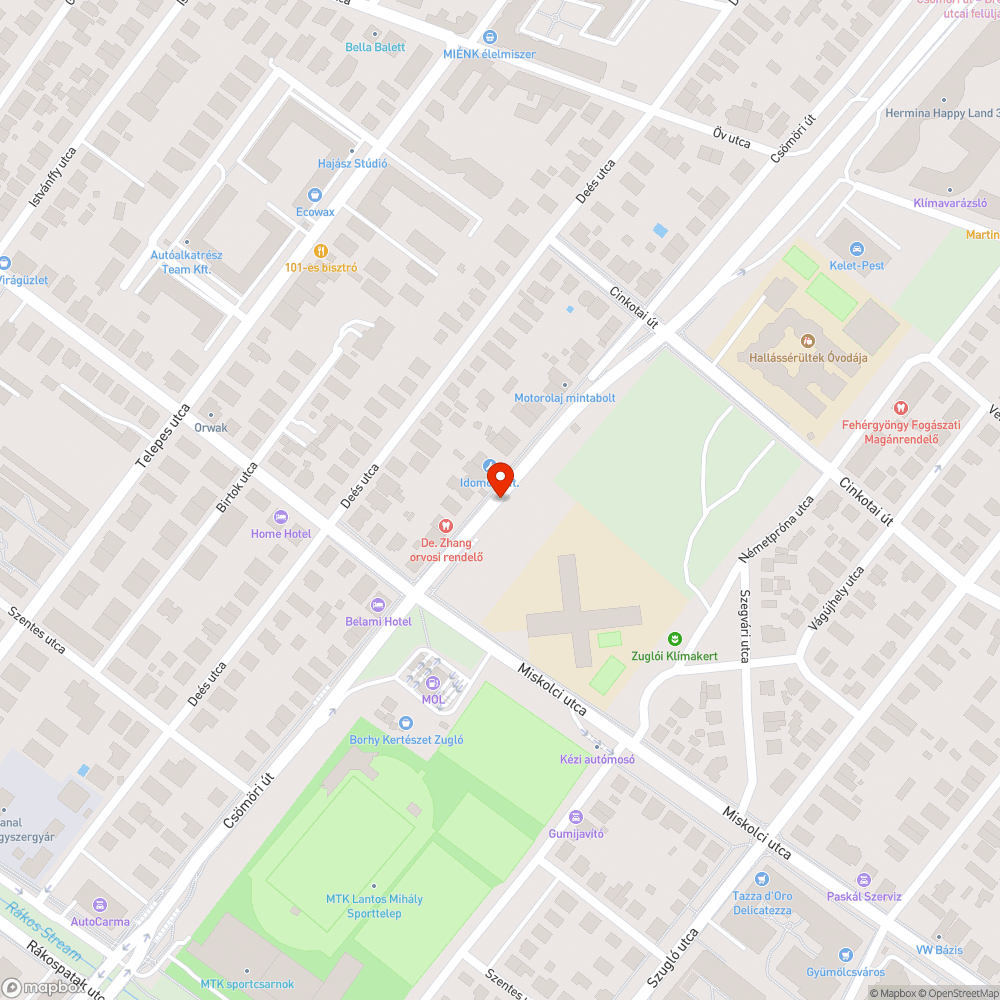 Elhagyott jármű bejelentés helye