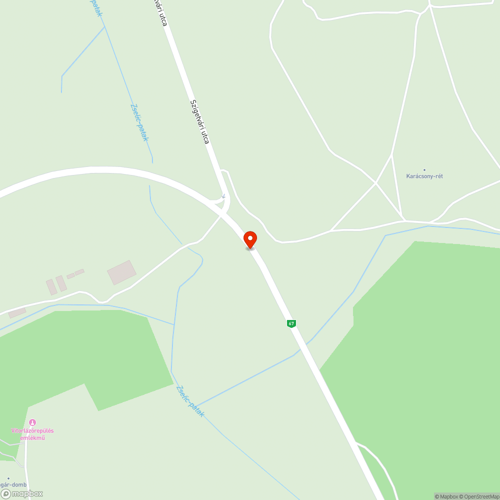 Sáros, veszélyes út bejelentés helye