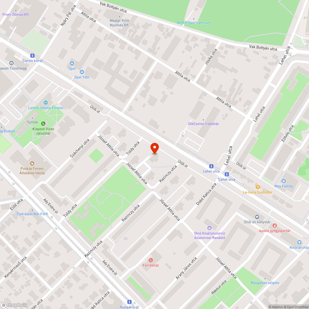 Elhagyott autó bejelentés helye