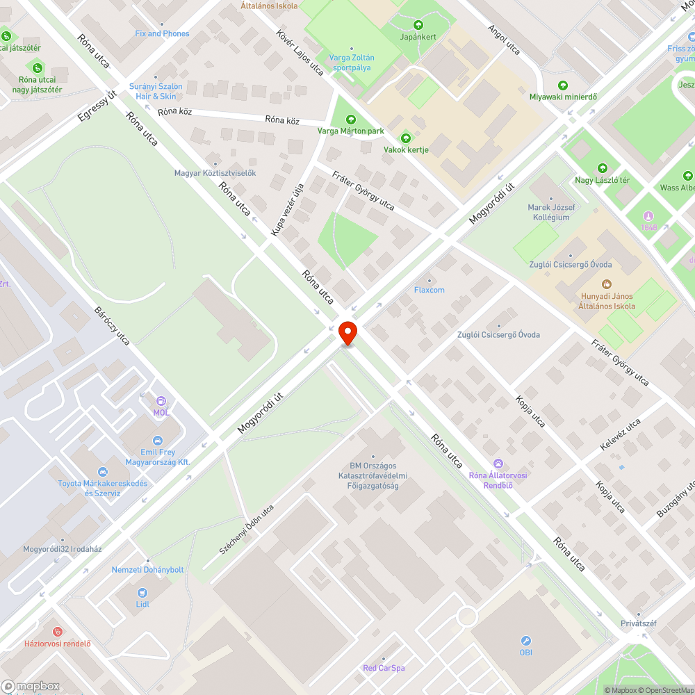 Rozsdás, graffitis kutyagumi-tartó bejelentés helye