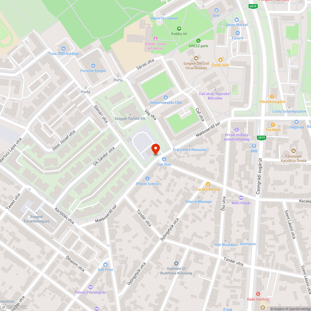 Fokozottan balesetveszélyes vízelvezető körüli aszfalt a kerékpárúton bejelentés helye