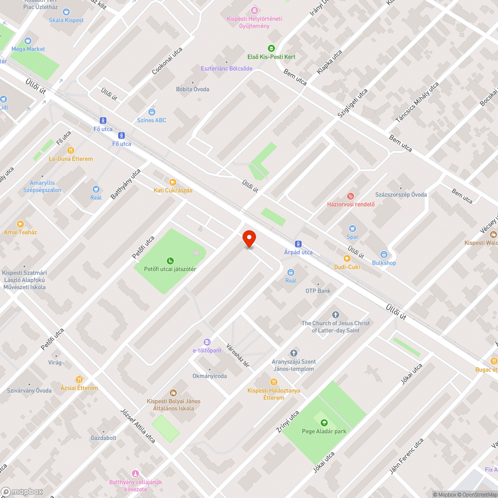 Dugulás - Üllői u. bejelentés helye