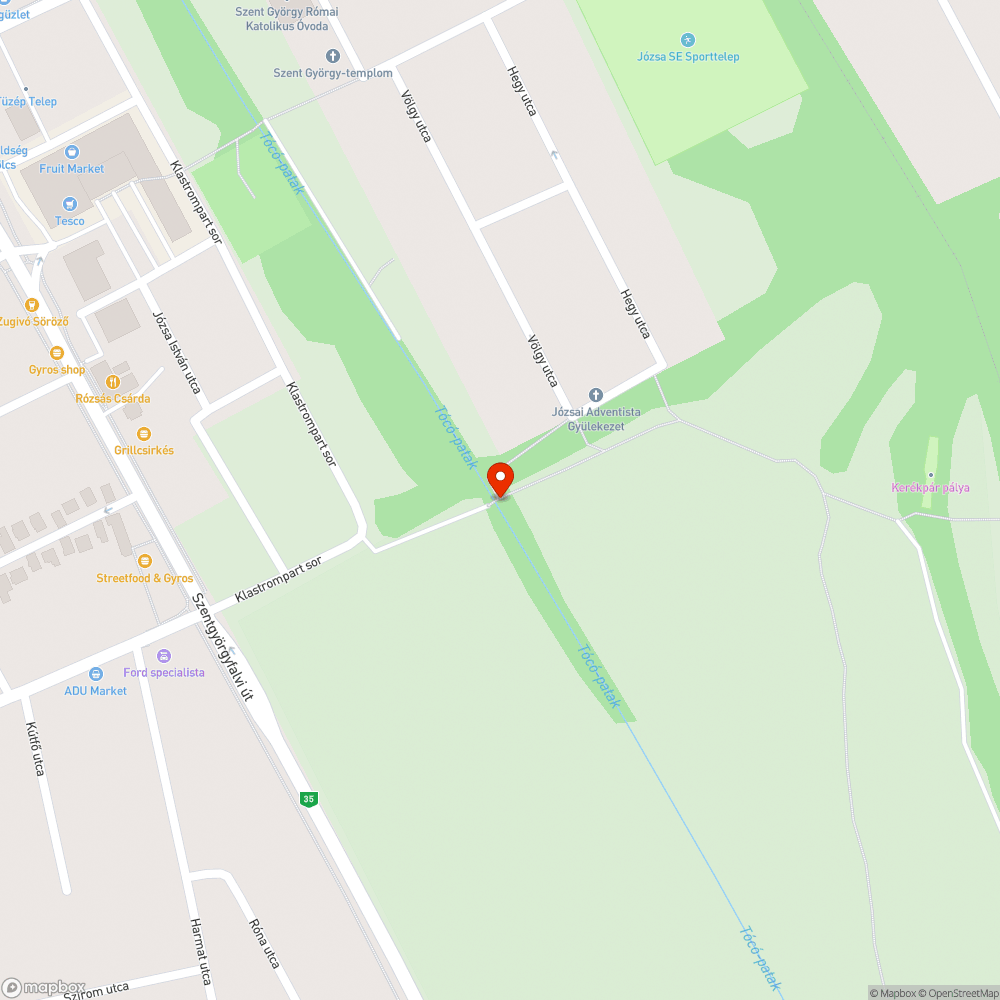 Vízmű összegraffitizve bejelentés helye