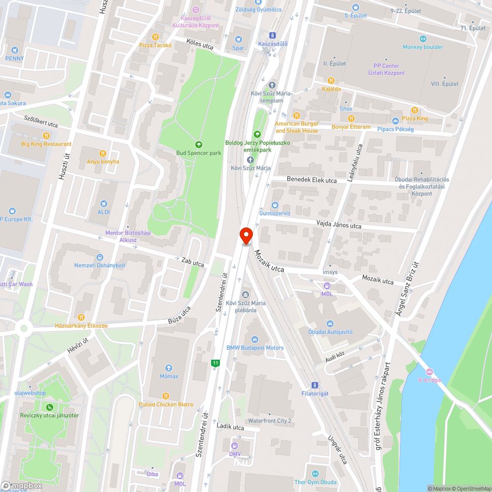 Pocsék az út a felüljárón bejelentés helye