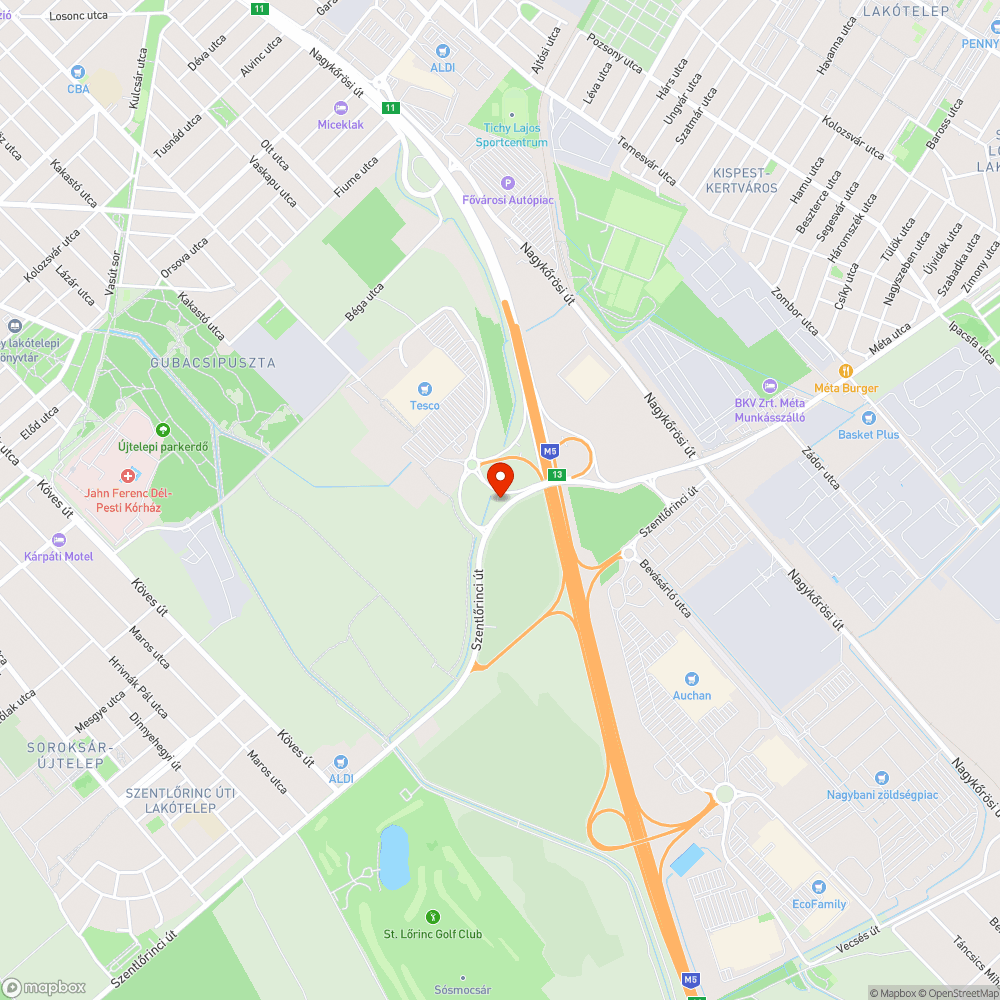 Elkopott útburkolati jelek Szentlőrinci út bejelentés helye