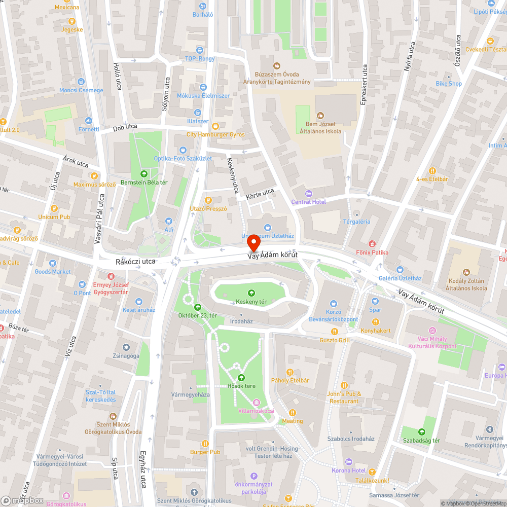 Kátyú - Vay Á. bejelentés helye