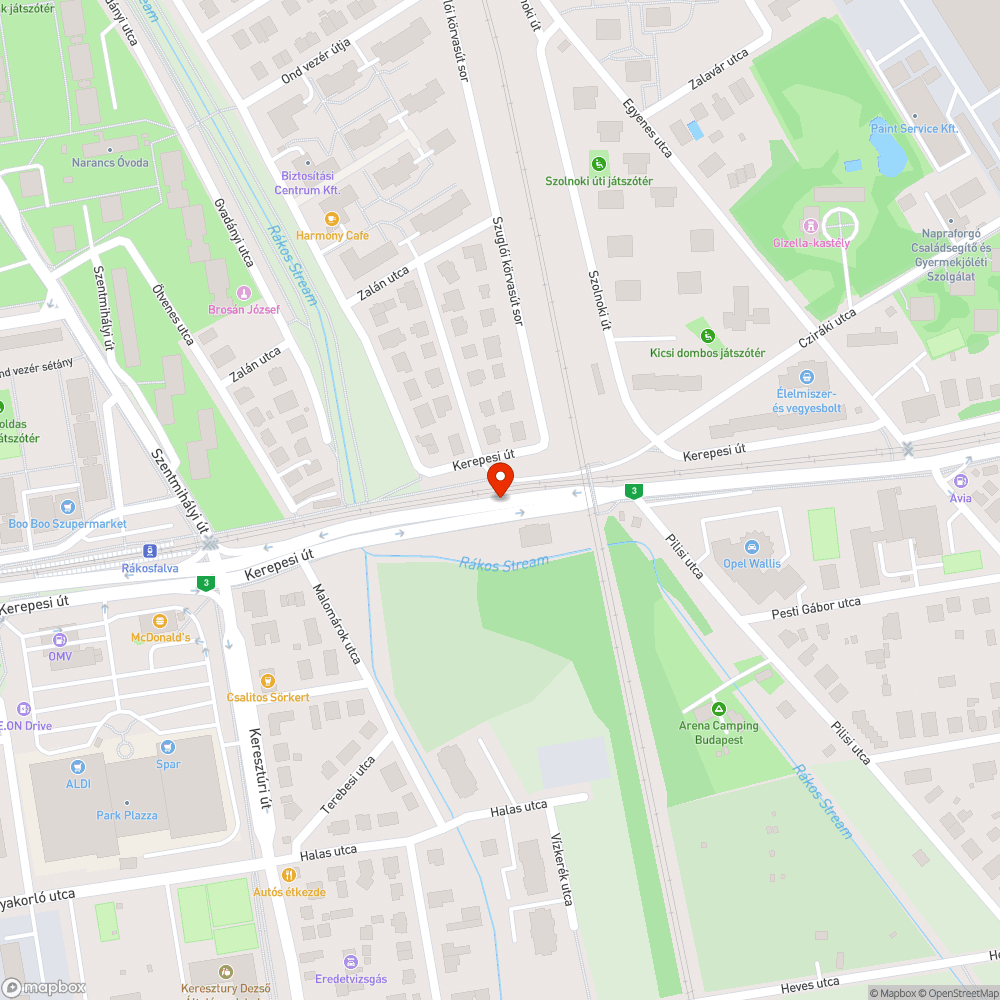 Megsüllyedt csatornafedél - Kerepesi út bejelentés helye