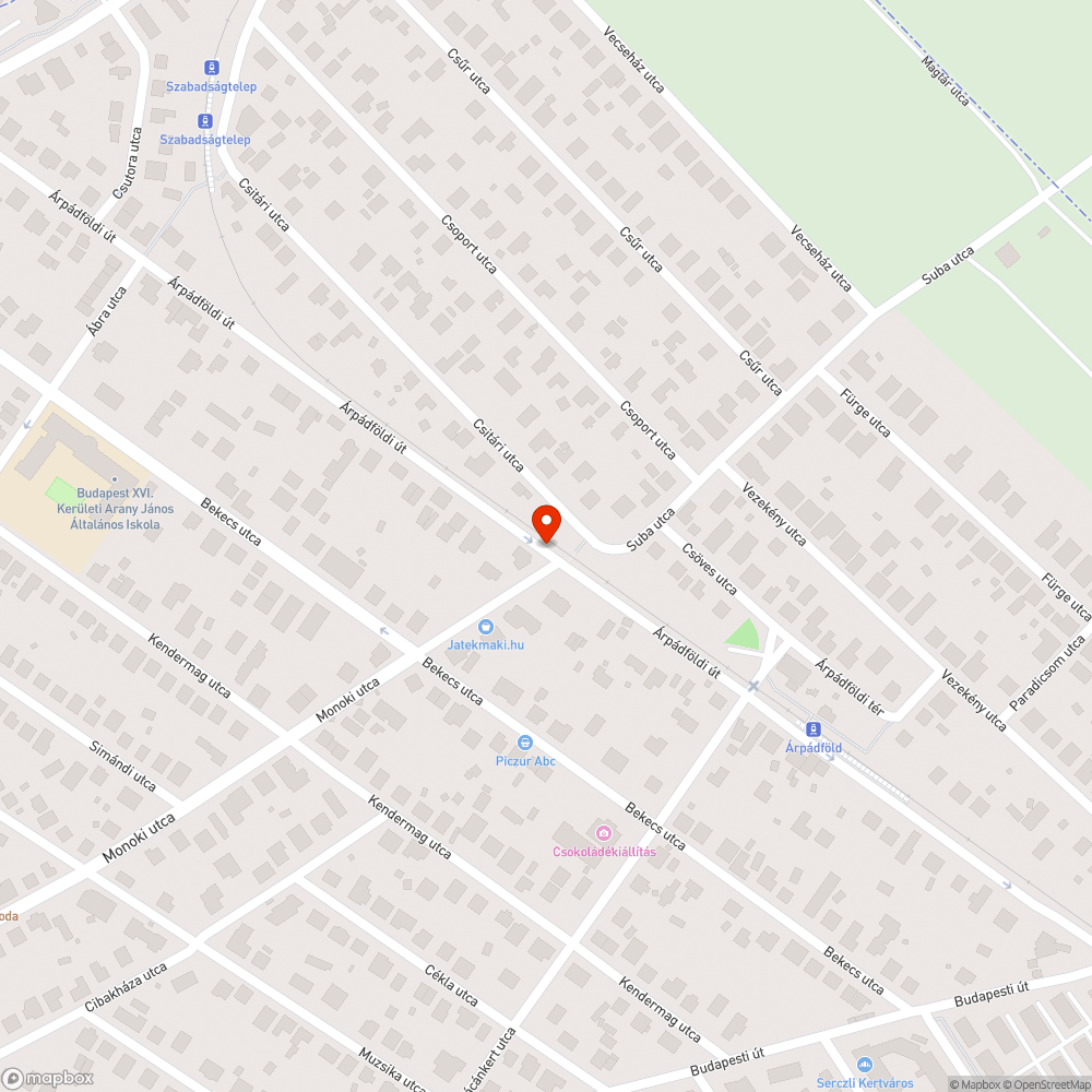 Aszfaltból kiálló elzárócsap - Árpádföldi út bejelentés helye