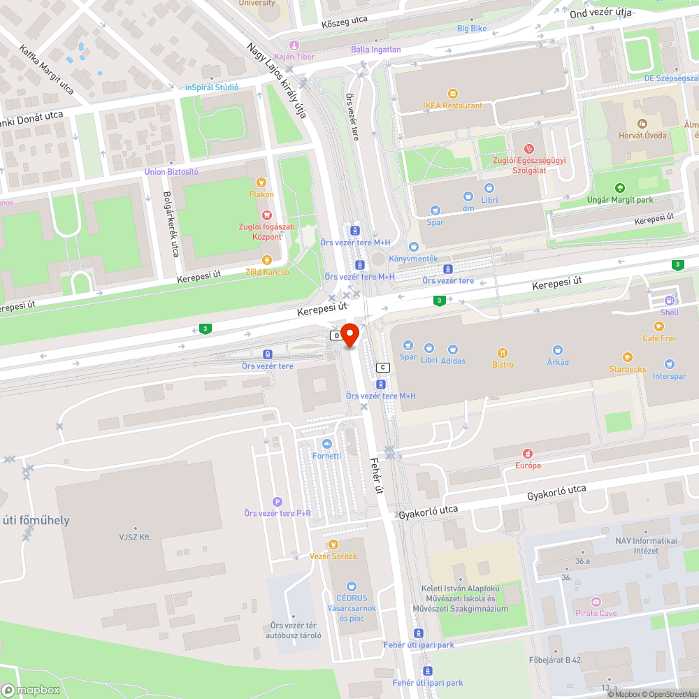 Hunyorgó neonreklám bejelentés helye