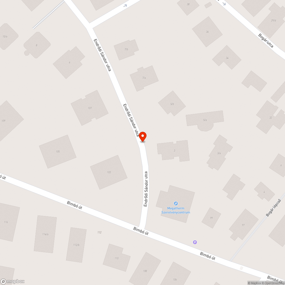 Eldugult csatornanyílás - Endrődi Sándor utca bejelentés helye