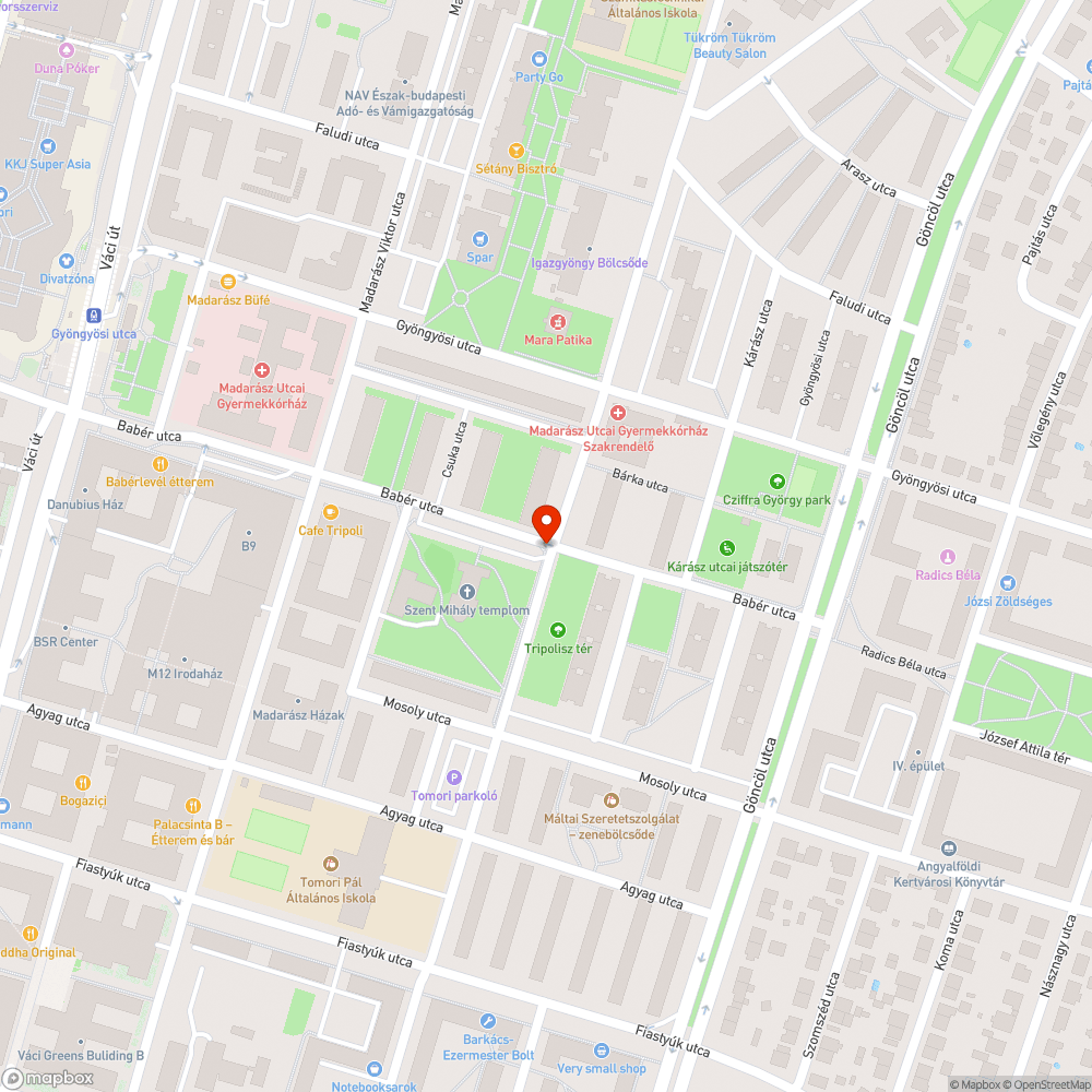 Úthibák a Babér utcában bejelentés helye