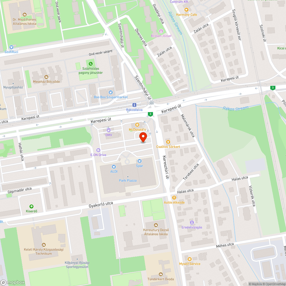 Elhagyott jármű bejelentés helye