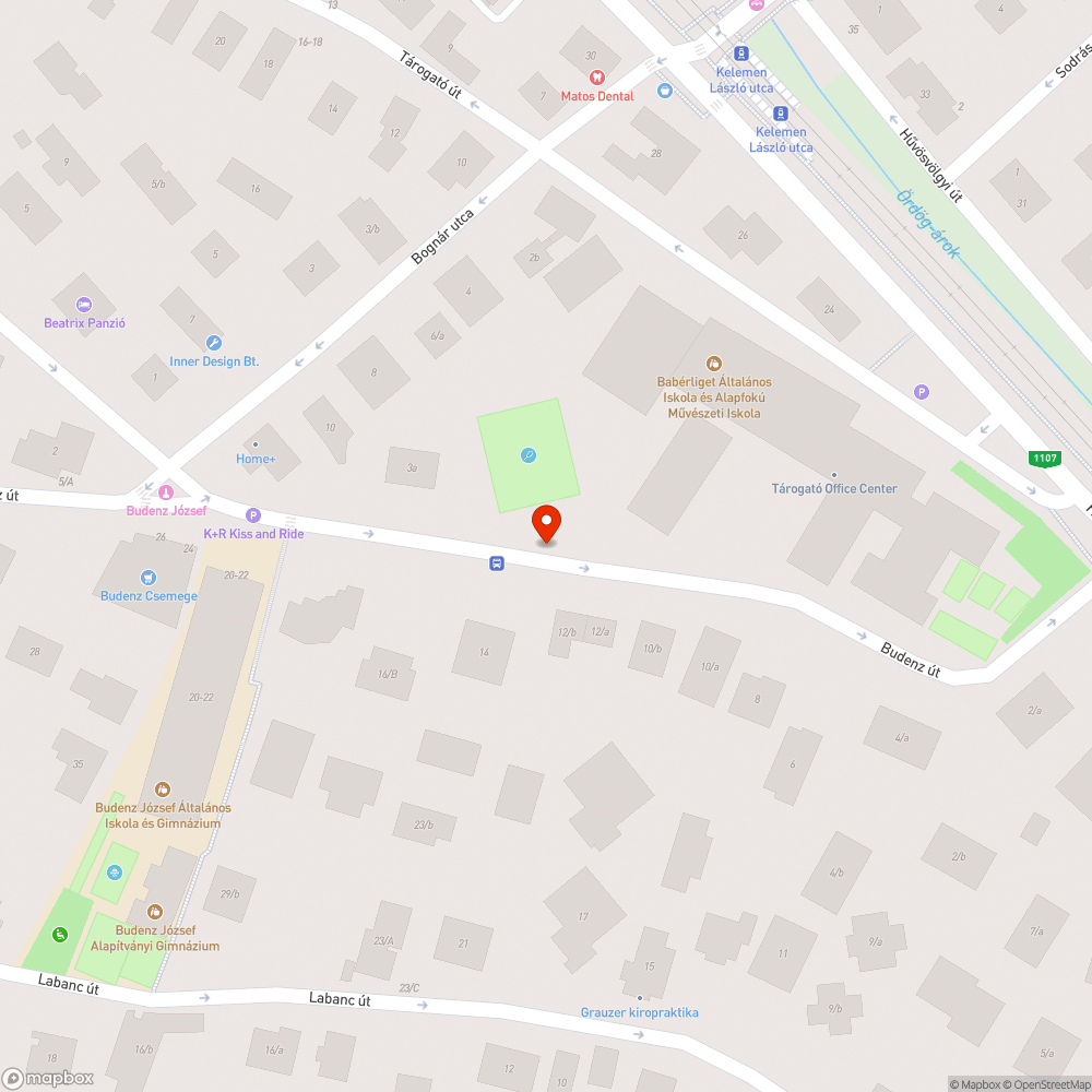 Óriás kátyúk a Budenzen bejelentés helye