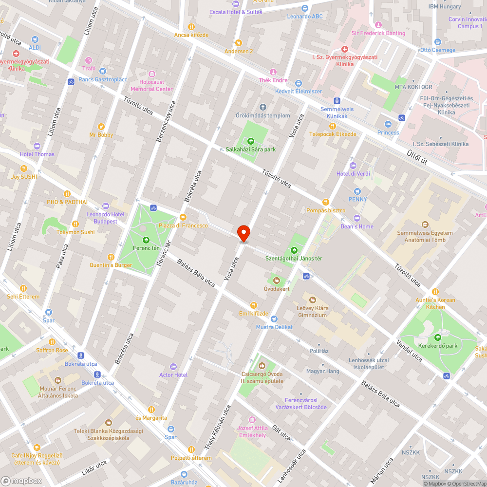 Veszélyes gyalogátkelő - Viola utca/Vendel sétány bejelentés helye